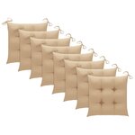 vidaXL Chaises pliables de jardin lot de 8 avec coussins Bois d'acacia