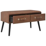 vidaXL Table basse Marron foncé 80x40x46 cm Similicuir