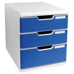 Module De Classement Modulo Office 3 Tiroirs Fermés - Bleu - Exacompta