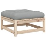 vidaXL Salon de jardin 3 Pièces avec coussins bois de pin massif