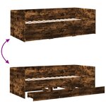 vidaXL Lit de jour et tiroirs chêne fumé 100x200 cm bois d'ingénierie