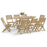 vidaXL Ensemble à manger de jardin 9 Pièces bois d'acacia solide