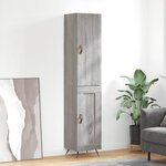 vidaXL Buffet haut Sonoma gris 34 5x34x180 cm Bois d'ingénierie