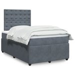 vidaXL Sommier à lattes de lit et matelas gris foncé 120x190cm velours