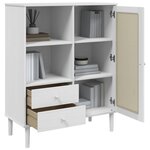vidaXL Buffet SENJA aspect rotin blanc 90x40x112cm bois massif de pin