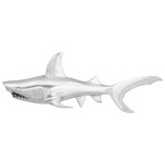 vidaXL Sculpture requin Argent 68x20x24 cm Aluminium