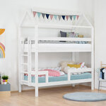 Lit superposé cabane MONTY 242 cm blanc