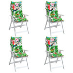 vidaXL Coussins de chaise à dossier haut lot de 4 multicolore