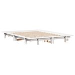 vidaXL Cadre de lit sans matelas blanc 135x190 cm bois de pin massif