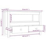 vidaXL Meuble TV Gris 79x35x52 cm Bois de pin massif