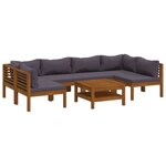 vidaXL Salon de jardin 7 Pièces avec coussin Bois d'acacia solide