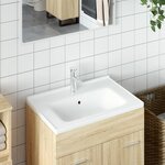 vidaXL Évier salle de bain blanc 61x48x19 5 cm rectangulaire céramique
