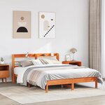 vidaXL Cadre de lit sans matelas cire marron 140x200cm bois pin massif
