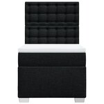 vidaXL Sommier à lattes de lit avec matelas Noir 90x200 cm Tissu