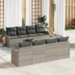Ensemble de canapé de jardin vidaXL 9 pièces avec coussins gris clair poly rotin