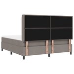 Lit Box Spring vidaXL avec Matelas & LED Taupe 180x200 cm Tissu