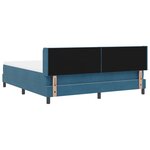Lit box spring vidaXL avec matelas bleu foncé 180x200 cm en velours