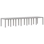 Ensemble de salle à manger de jardin vidaXL 15 pièces avec coussins Gris clair Poly Rattan