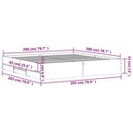 vidaXL Cadre de lit avec tiroirs sans matelas sonoma gris 200x200 cm