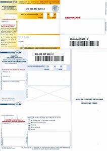 Recommandé A4 nationaux - sans accusé de réception et avec code barre - boîte de 1 000 imprimés