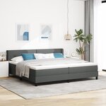 Lit à ressorts gris foncé avec matelas 200x200 cm en tissu