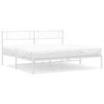 vidaXL Cadre de lit métal avec tête de lit blanc 183x213 cm