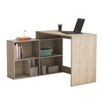 NAGANO Bureau d'angle contemporain décor chene Shannon - L 112 cm