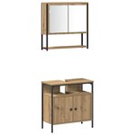 vidaXL Ensemble de meubles de salle de bain 4 pièces en chêne artisan en bois d'ingénierie