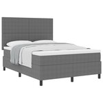 vidaXL Lit Box Spring avec Matelas Gris Clair 160x200 cm Tissu Cordon