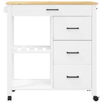 vidaXL Chariot de cuisine MONZA 84x40x90 cm bois massif de pin