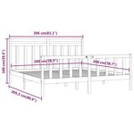 vidaXL Cadre de lit sans matelas bois massif de pin gris 200x200 cm