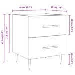 vidaXL Tables de chevet 2 Pièces chêne sonoma 40x35x47 5 cm