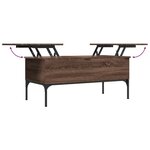 vidaXL Table basse chêne marron 100x50x45cm bois d'ingénierie et métal