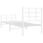 vidaXL Cadre de lit métal avec tête de lit/pied de lit blanc 75x190 cm