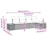 vidaXL Ensemble de canapé de jardin en 5 pièces avec coussins noir poly rotin acacia