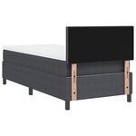 vidaXL Lit à Sommier avec Matelas et Lumière LED Gris Foncé en Velours Côtélé