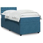 vidaXL Sommier à lattes de lit avec matelas bleu 100x200 cm