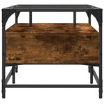 vidaXL Table basse avec dessus en verre chêne fumé 98 5x50x45 cm acier