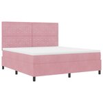 Lit à ressort vidaXL avec matelas rose Super King en velours