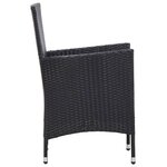 vidaXL Ensemble à manger d'extérieur 7Pièces coussins résine tressée noir