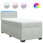 vidaXL Sommier à lattes de lit et matelas Gris clair 90x200 cm Velours