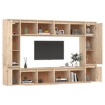 vidaXL Meubles TV 8 Pièces Bois massif de pin