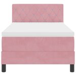 Lit à ressort vidaXL avec matelas et LED Rose 90x190 cm en velours