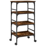 vidaXL Chariot de cuisine chêne fumé 45x35x89 5 cm bois d'ingénierie