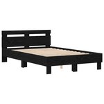 vidaXL Cadre de Lit Solide Chêne Noir Bois Massif 120 x 200 cm Durable