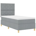 vidaXL Lit avec sommier et matelas gris clair simple en tissu