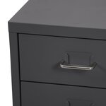 Caisson de bureau meuble de rangement pour documents dossiers fournitures de bureau à roulettes acier 48 x 28 x 41 cm gris 03_0006332