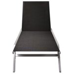 vidaXL Chaise longue Acier et textilène Noir