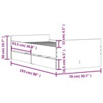 vidaXL Cadre de lit sans matelas noir 75x190 cm