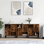 vidaXL Buffets 3 Pièces Chêne fumé Bois d'ingénierie